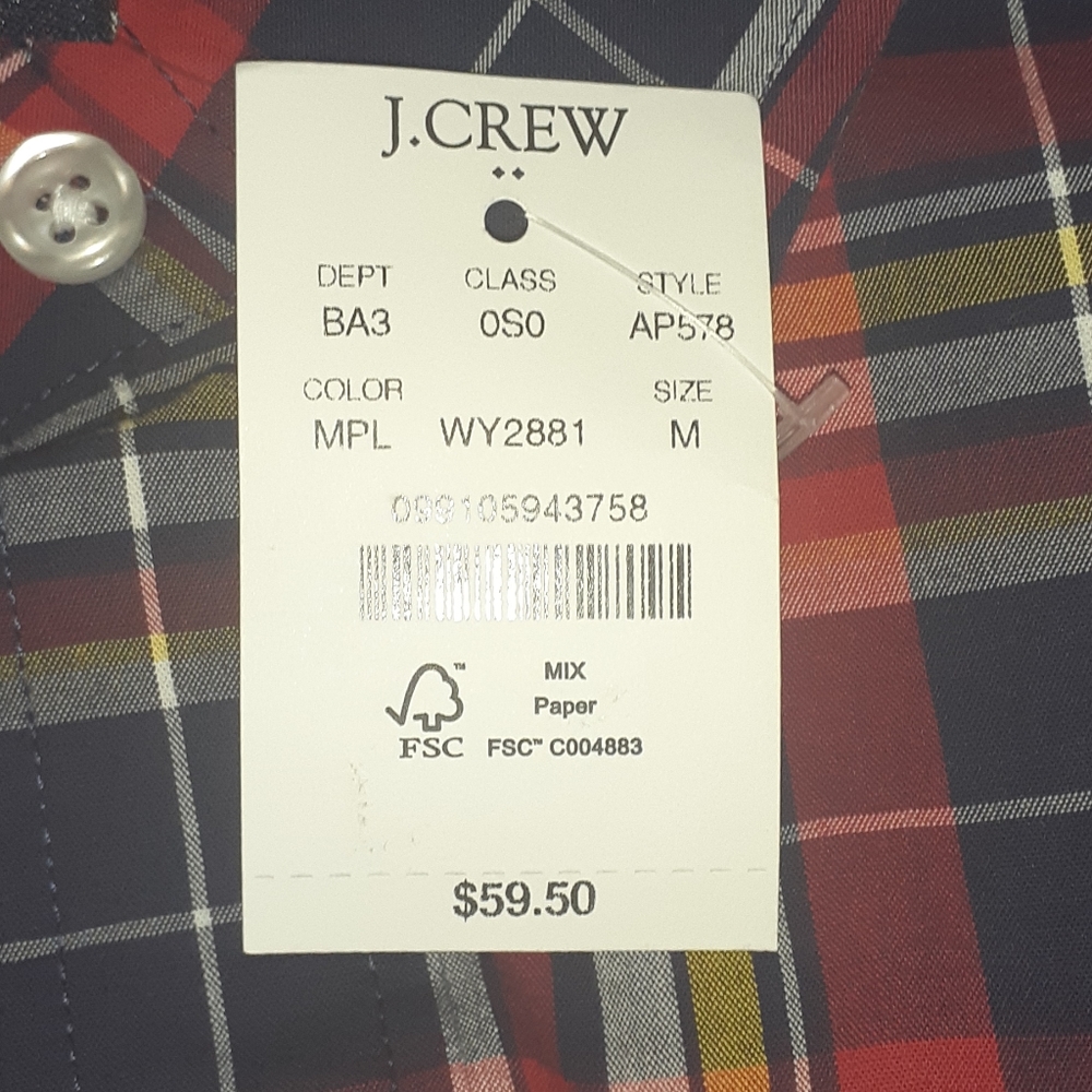 J Crew Casual Button Down Shirt Size-M NWT - Picture 4 of 5